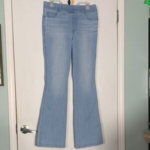 SPANX Light Blue Flare High Rise Jeans Normcore Retro Size L